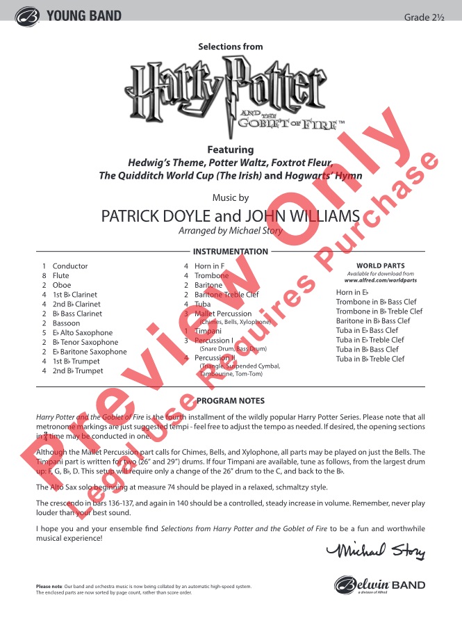 Selections from 'Harry Potter and the Goblet of Fire' - hier klicken