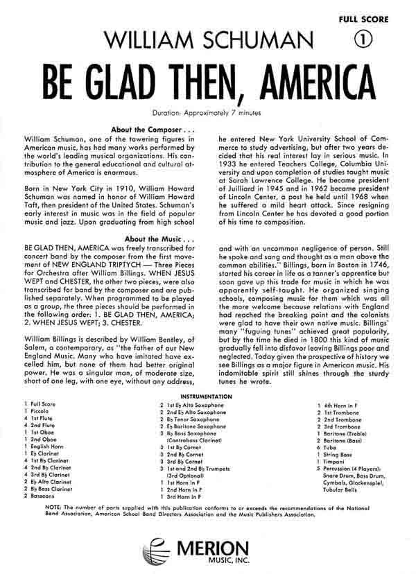 Be Glad Then, America (from: 1. Movement Of New England Triptych.) - hier klicken