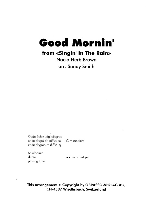 Good Mornin' (from 'Singin' In The Rain') - hier klicken